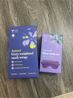 Cozy Weighted Neck Wrap & Sleep Mask Set - Purple - see description